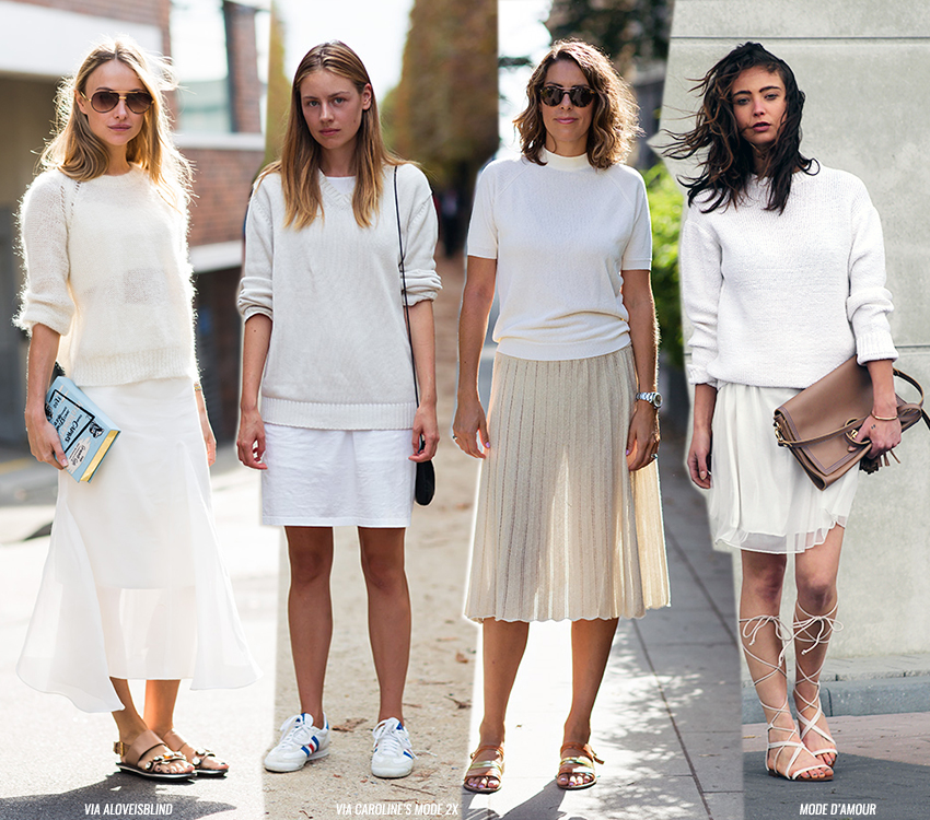 4 all white outfits with skirts you'll 