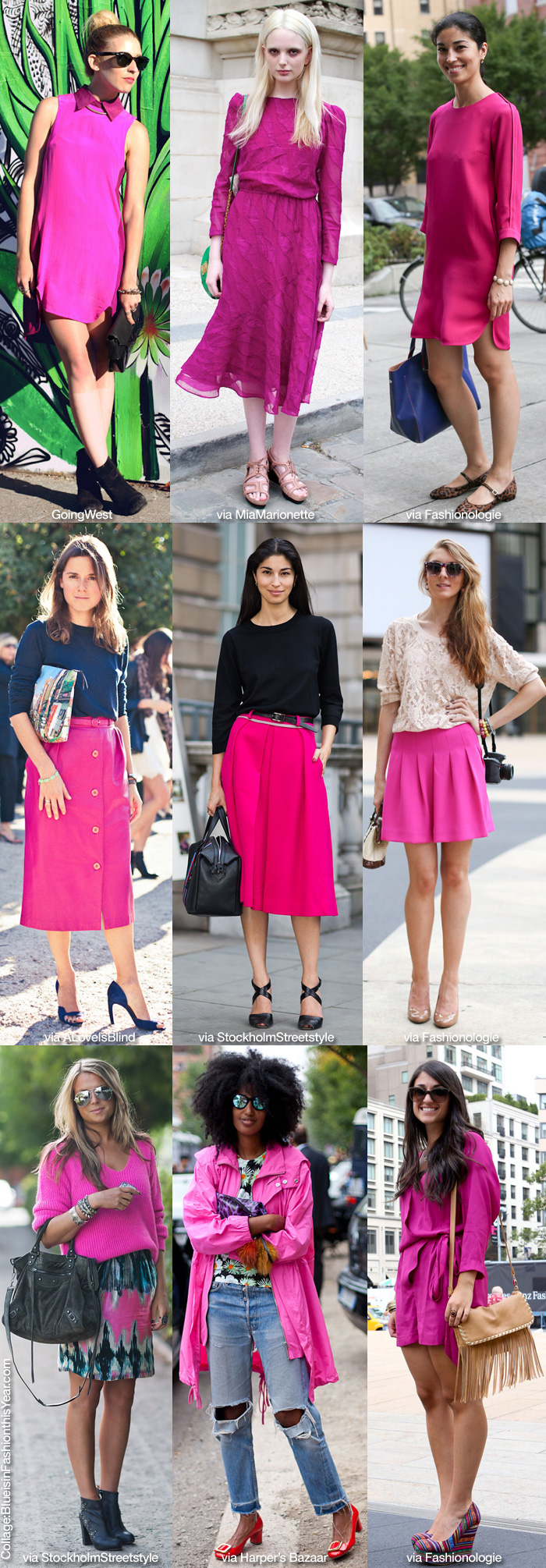 How To Wear Neon Pink - Blue is in Fashion this Year