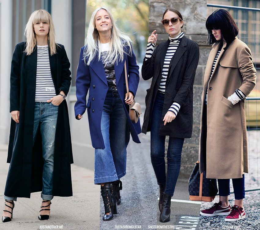 BEST BASICS: 12 Coat + Jeans Looks - Blue is in Fashion this Year