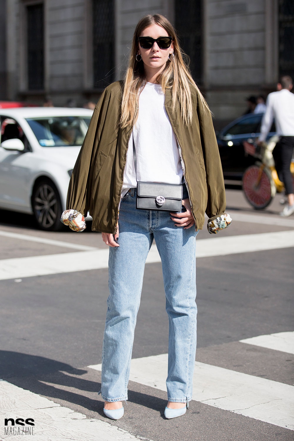In Fashion: The (Green) Bomber Jacket - Blue is in Fashion this Year