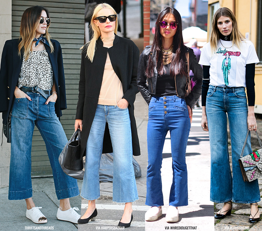 Cropped Flared Jeans - Blue is in Fashion this Year