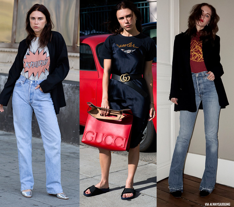 How to wear a (Vintage) T-shirt - Blue is in Fashion this Year