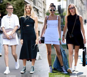 Festival Look: Dress + Sneakers - Blue is in Fashion this Year
