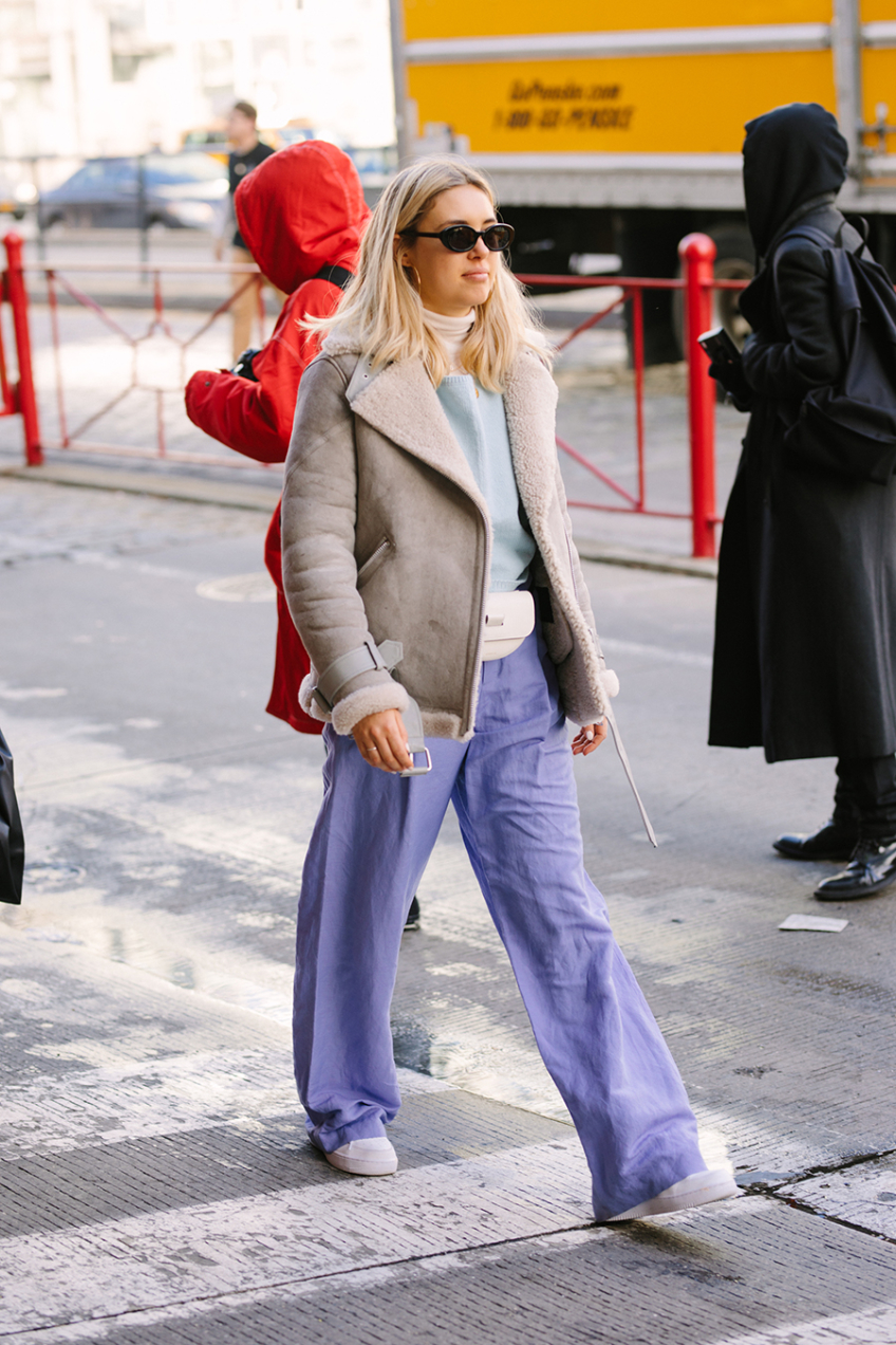 At NYFW they wear... Shearlings! - Blue is in Fashion this Year