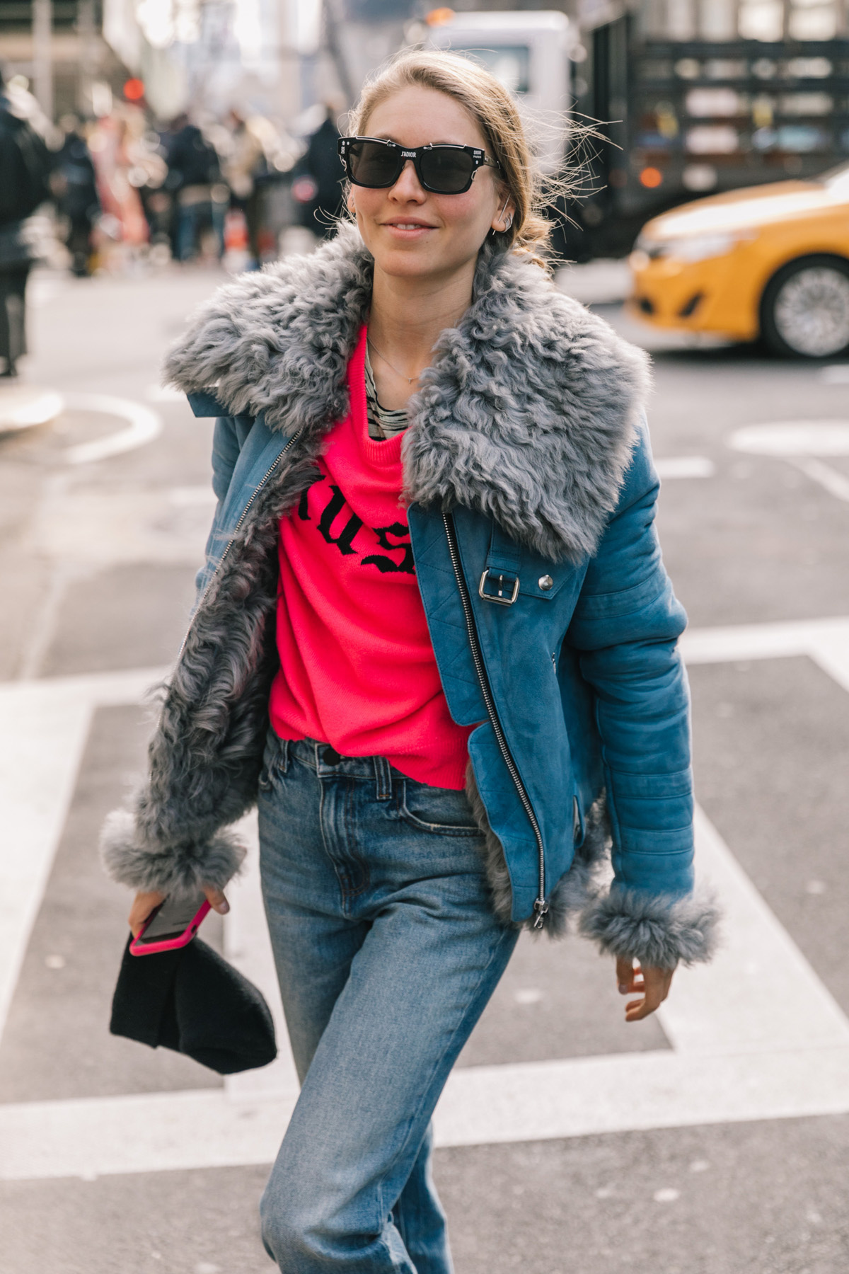 At NYFW they wear... Shearlings! - Blue is in Fashion this Year